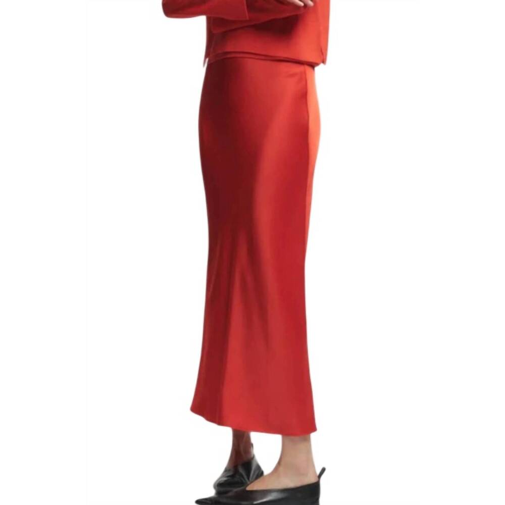 NEW SAINT ART talia charmeuse maxi skirt in mandarin